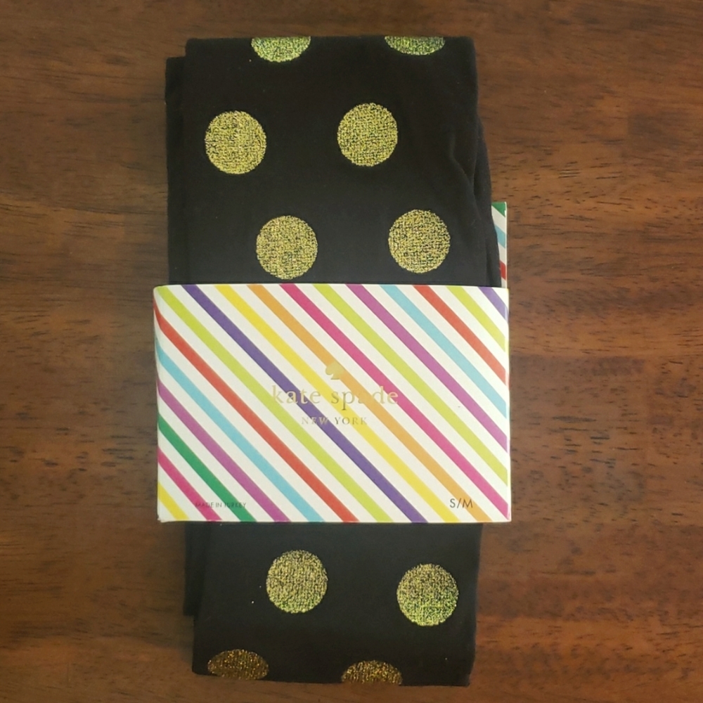 Kate Spade Black & Gold Tights